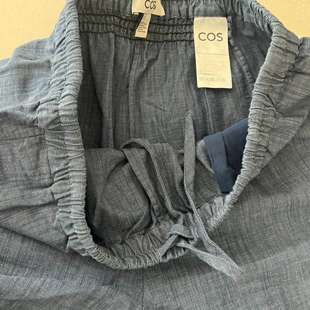 COS Women's Pants Womens Size 12 Barrel Leg Blue Denim Drawstring Elastic Waist - Picture 4 of 10